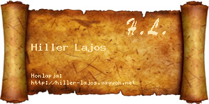 Hiller Lajos névjegykártya